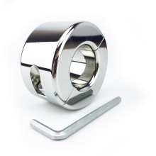 Тяжелый металлический утяжелитель для мошонки, диаметр 7.2 см, OEM TNK-0065S, цвет Серебристый, диаметр 7.2 см.
