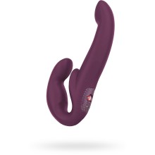 Анатомический безремневой страпон «Share Vibro Pro» с вибрацией, Fun Factory 26301, из материала Силикон, цвет Бордовый, длина 25.3 см.