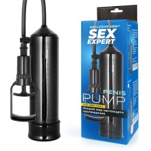 Помпа вакуумная «Penis Pump», цвет черный, Sex expert sem-55273, из материала Пластик АБС, длина 24.5 см., со скидкой
