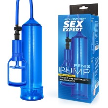 Помпа вакуумная «Penis Pump», цвет синий, Sex expert sem-55274, из материала Пластик АБС, длина 24.5 см., со скидкой