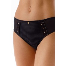 Трусы-слип со средней линией талии, выполнены из эластичной сетки с вставками из сатинового полотна, 46, черный, Coquette Revue, CR_Elixir 65112-06 Трусы