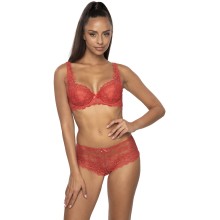 Бюстгальтер Carmela Big выполнен из красного кружева с красивым цветочным узором, 90D, красный, MAT, MAT_M-053-22 Carmela Big Ceglany, со скидкой