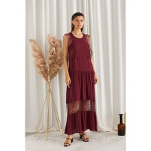 Платье бордового цвета, XS, бордовый, Laete, Laete_Платье 61707-1 Бордовый