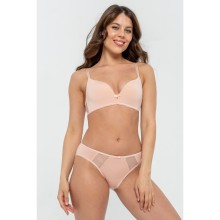 Бюстгальтер пуш-ап с формованной чашкой без косточки и с кружевной отделкой, 75C, пудровый, Uniconf, Uniconf_SN38 Пудровый