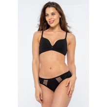 Бюстгальтер пуш-ап с формованной чашкой без косточки и с кружевной отделкой, 75C, черный, Uniconf, Uniconf_SN38 Черный
