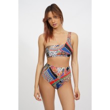 Раздельный купальник из коллекции The Art of Mix&Match c ярким принтом, L, синий, Uniconf, Uniconf_CB268 V1