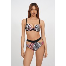 Раздельный купальник из коллекции Escape into The Jungle c ярким принтом, 85C, черный, Uniconf, Uniconf_CB284 V1