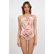 Слитный купальник из коллекции Tropical Fever с ярким принтом, L, розовый, Uniconf, Uniconf_CBI266 V2