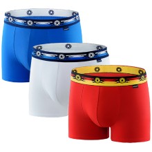 Комплект из 3-х трусов белого, голубого и красного цвета, XL, как-на-фото, Uniconf, Uniconf_BB33 Белый-Голубой-Красный