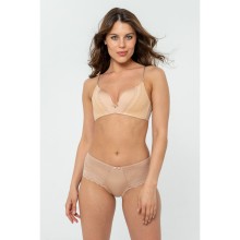Кружевные высокие трусики-панти, S, бежевый, Uniconf, Uniconf_NM09 Бежевый