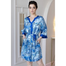 Туника Mia-Amore свободного покроя с рукавом длиной ?, выполнена из принтованной смесовой ткани, XXL/3XL, синий, Mia-Amore, Mam_Ariel 3095, из материала шелк, XXL/XXXL