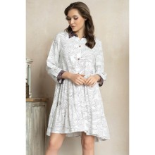 Рубашка Mia-Amore с центральной застежкой на пуговицы, с рукавами длиной 3/4 выполнена из светлой принтованной вискозы, XXL, коричневый, Mia-Amore, Mam_Chelsea 1787