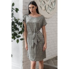 Короткая туника Mia-Amore свободно силуэта с коротким рукавом, которая выполнена из принтованного смесового шелка с однотонной отделкой, S/M, черный, Mia-Amore, Mam_Jadore 4085