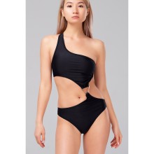 Ассиметричный купальник на одно плечо – для модных и дерзких, S, черный, Opium, Opium_SF-32 Черный