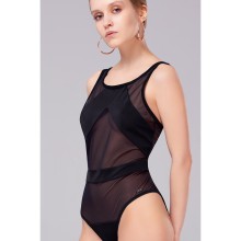 Женский слитный купальник с сетчатыми вставками необыкновенно эротичен и одновременно целомудрен, так как все, что нужно, прикрыто плотной непрозрачной тканью, а сквозь сетку просвечивают соблазнительные участки женского тела, L, черный, Opium, Opium_SF-3