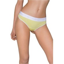 Хлопковые трусики-стринги, S, желтый, Passion PasPS007 panties Yellow