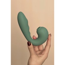 Вибратор «Duo Viro» с вакуумной стимуляцией, цвет зеленый, Le Frivole 06852