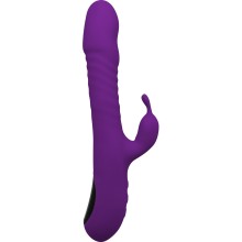 Вагинальный вибратор с клиторальной стимуляцией «Romax Alive Heating Bouncing Rabbit» с нагревом, фиолетовый, силикон, Adrien Lastic 11213AL, длина 24.4 см.