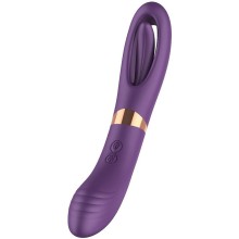 Вибратор точки G двухсторонний «Lisa Flicker» с фингерингом, цвет фиолетовый, материал силикон, BOYS OF TOYS 56-2031, длина 27 см.