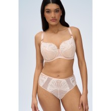 Кружевной бюстгальтер Creme Brulee на косточках, с боковой поддержкой, нижняя часть чашки на уплотнителе, верхняя из нежного кружева, 80F, бежевый, Alles, Alles_Creme Brulee PU