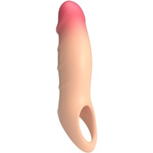 Реалистичная насадка на пенис «Pretty Love Darnell» с кольцом для мошонки, телесный, Baile BI-026278N, длина 19.8 см.