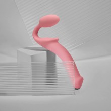 Гибкий безремневой страпон «Strap-on-me», силикон, розовый, размер M, 6018712, длина 15.2 см.