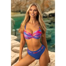 Раздельный купальник Eva синего цвета с ярким принтом, 46, синий, Verano, Ver_1311 Eva