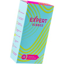 Презервативы ребристые «Expert Ribbed» 15 шт, латекс, 9397ex