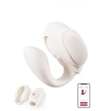 Носимый вибратор «Tilly» с двумя насадками, цвет белый, BeYourLover CA594B, длина 9 см.