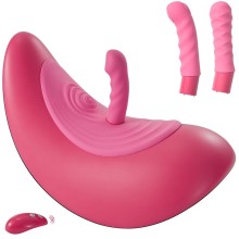 Виброподушка «Ride On» с тремя насадками и пультом ДУ, цвет розовый, Orion 54056020000, длина 44.1 см.