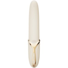 Вибростимулятор «Eve» с имитацией оральных ласк и функцией нагрева, цвет бежевый, Zalo F03401, длина 22 см.