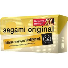 Презервативы Sagami Original 002 Extra Large полиуретановые, увеличенного размера 12 шт., длина 19 см.