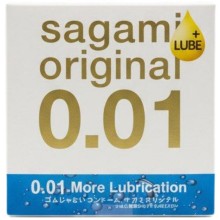 Презервативы Sagami Original 001 EXTRA LUB, полиуретан, 1 шт., длина 19 см.