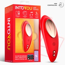 Интерактивный вибратор для трусиков, красный, IntoYou LC-IN-280, длина 8.6 см.