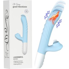 Вибратор-кролик с функцией нагрева, цвет голубой, BOYS OF TOYS 63-00078, длина 24.6 см.