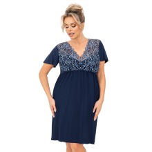 Сорочка Melania темно-синего цвета с короткими рукавами, 5XL, темно-синий, Donna, Don_Melania nightdress plus Dark blue