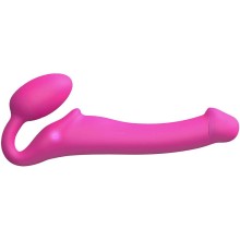 Вибрострапон Strap-On-Me Bendable Strap-On Vibrator with Remote Control с 3 моторами, фуксия, XL, 18 см, из материала силикон, длина 18 см.