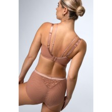 Высокие кружевные трусики-слип Chiara интересного кофейного оттенка, 42, кофе, Alles, Alles_Chiara Classic Mocha Mousse, цвет коричневый, 42 размер