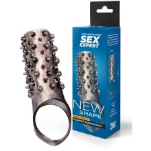Оригинальная насадка на пенис с эрекционным кольцом, Sex Expert sem-55320, длина 12.5 см.