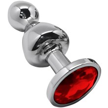 Анальная втулка «Wooomy Lollypop M», красный кристалл, 21084, длина 9.4 см.