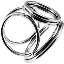 Бондаж для пениса «TOYFA Metal», 6 колец, серебристый, 717106-L, диаметр 4.5 см.