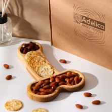 Блюдо деревянное «Adelica L» в подарочной коробке, береза, 9506838, бренд Сувениры, длина 25 см.