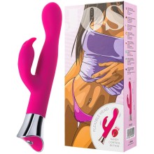 Вагинальный вибратор с клиторальным стимулятором и гибкой головкой «Loly», цвет розовый, JOS 0T-00011082, длина 21.6 см.