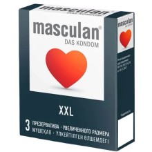 Презервативы увеличенного размера «Masculan XXL», 3 шт., Masculan XXL №3, длина 19.5 см.