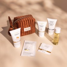 Набор для путешествий «La Trousse Enchante» в коричневой косметичке, 7 предметов, YESforLOV YFL01D97, 132 мл.