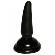 Анальная пробка на присоске для начинающих, длина 11 см, цвет черный, бренд Джага-Джага, из материала ПВХ, длина 11 см.