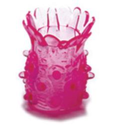 Насадка «Лепестки» на член с шипами в виде ананаса, цвет розовый, SexToy, 00153-3, бренд Bior Toys, длина 5.3 см.