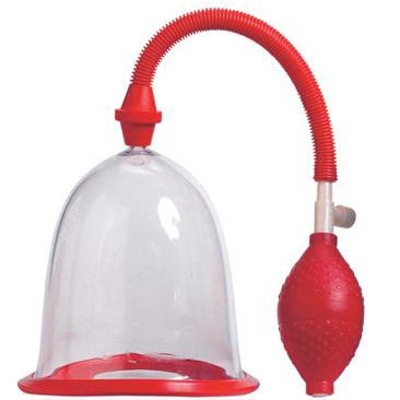 Вакуумная помпа-массажер для груди «Breast Pump», Gopaldas AC3103 ACHBX GP, цвет Красный, длина 14 см.