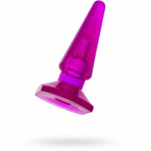 Простая анальная пробка для начинающих фиолетовая 10 см, бренд ToyFa, из материала ПВХ, длина 10 см., со скидкой