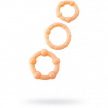 Набор эрекционных колец из пвх 3 шт, цвет телесный, ToyFa 888300-2, диаметр 3.5 см., со скидкой
